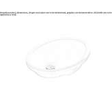 Oval ceramic washbasin, recessed Durand