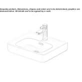 Rectangular single ceramic washbasin with overflow Taunton