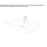 Rectangular single ceramic washbasin with overflow Taunton