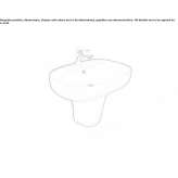 Single, semi-pedestal ceramic washbasin Jumelles