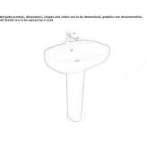 Umywalka ceramiczna na pojedynczym postumencie Jumelles