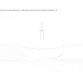 Semi-built-in, round, single ceramic washbasin Arpacay