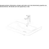 Semi-built-in rectangular ceramic washbasin with overflow Liqenas