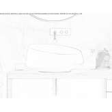 Round countertop washbasin made of composite material Overberg
