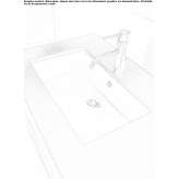 Rectangular ceramic washbasin, concealed Albany