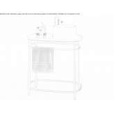 Round ceramic console washbasin with integrated countertop Albany