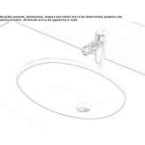 Oval ceramic washbasin, recessed Albany