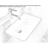Rectangular ceramic washbasin, concealed Albany