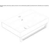Built-in rectangular ceramic washbasin Exmouth