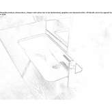 Rectangular ceramic washbasin, concealed Albany