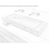 Rectangular concrete washbasin mounted to the wall Lonevag