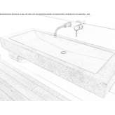Countertop, concrete, single washbasin Lonevag