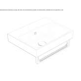 Rectangular ceramic washbasin with a towel rack Exmouth