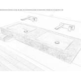 Double wall-mounted concrete washbasin Lonevag