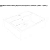 Rectangular ceramic washbasin for wall mounting in a modern style Naninne
