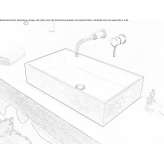 Rectangular countertop washbasin made of concrete Brockton