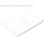 Rectangular ceramic washbasin with a towel rack Exmouth