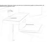 Rectangular ceramic washbasin mounted to the wall Tabio