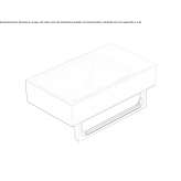 Rectangular ceramic wall washbasin with towel rack Exmouth
