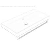 Rectangular ceramic washbasin with a towel rack Exmouth