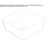 Square ceramic washbasin, countertop Exmouth