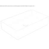 Rectangular countertop ceramic washbasin Sanem