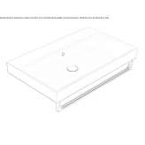 Rectangular ceramic washbasin with a towel rack Exmouth