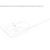 Recessed washbasin in cultured marble with integrated countertop Plumelin