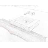 Single concrete washbasin mounted to the wall Lonevag