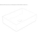 Ceramic countertop washbasin, rectangular, single Woumen