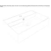 Rectangular countertop ceramic washbasin Kosmach