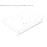 Rectangular single ceramic washbasin with towel rail Besleney
