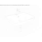 Ceramic washbasin mounted to the wall Monitos