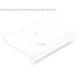 Rectangular single ceramic washbasin with towel rail Besleney