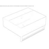 Rectangular ceramic washbasin with a towel rack Sanem