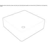 Square ceramic washbasin, countertop Pratau