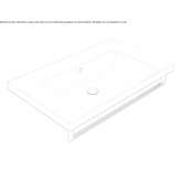 Rectangular single ceramic washbasin with towel rail Besleney