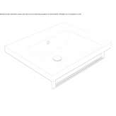 Rectangular single ceramic washbasin with towel rail Besleney