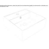Square ceramic washbasin, countertop Kosmach