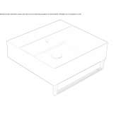 Rectangular ceramic washbasin with overflow Sanem