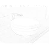 Round countertop washbasin made of Krion® Kulmain