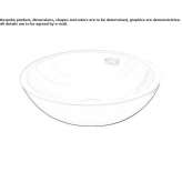 Round countertop washbasin with overflow Ayse