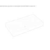 Round wall-mounted washbasin made of natural stone with integrated countertop Kobior