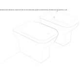 Floor-mounted ceramic toilet, rimless Elice