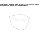 Ceramic wall-hung toilet without a rim Matignon