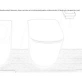 Back to the wall. Ceramic toilet without rim, mounted on the floor Muncie