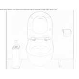 Wall-hung ceramic toilet Bergama