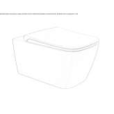 Rear-hung ceramic toilet, rimless Exmouth