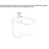 Ceramic semi-hanging bidet Stregna
