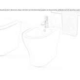 Floor-mounted ceramic bidet with overflow Theale